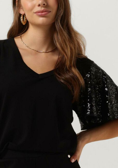 MOS MOSH T-shirt PINTER O-S SEQUIN TEE en noir - large