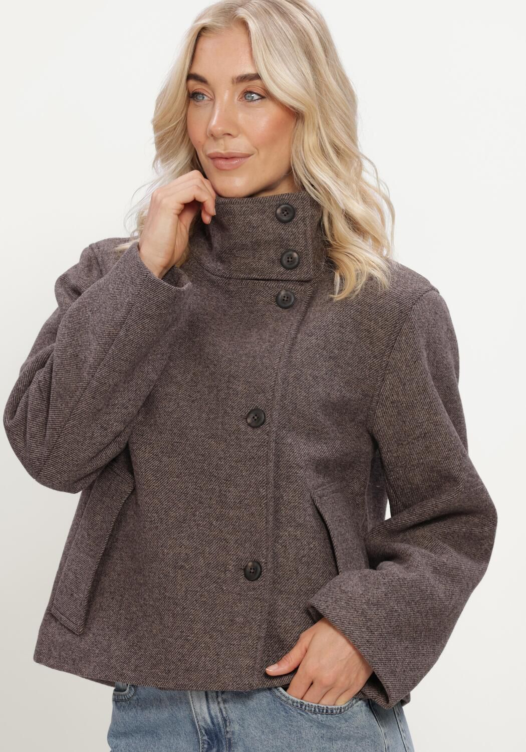 Bruine OBJECT Jack OBJRIKI RE SHORT JACKET NOOS - large