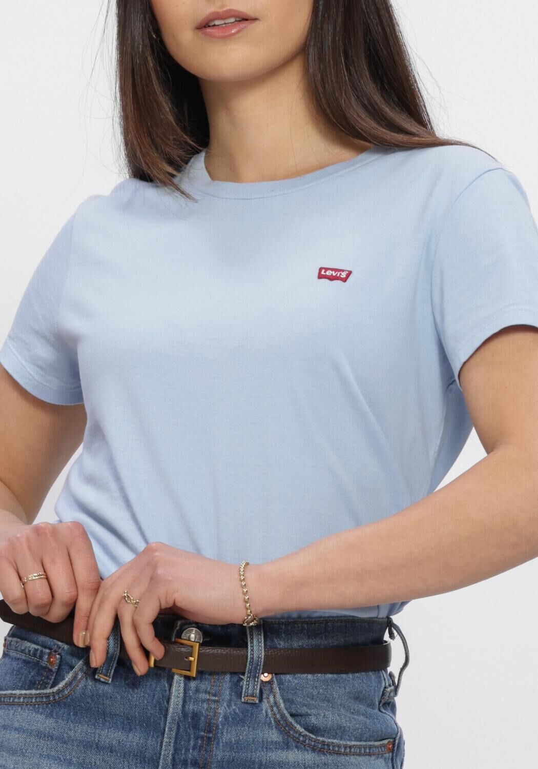 Lichtblauwe LEVI'S T-shirt PERFECT TEE COTTON - large