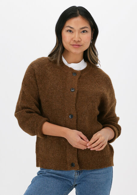 SELECTED FEMME Gilet SLFLULU LS KNIT SHORT CARDIGAN en marron - large