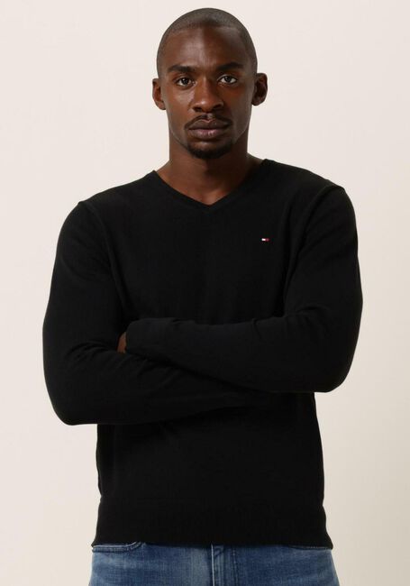 Zwarte TOMMY HILFIGER Trui CORE COTTON-SILK VNECK - large
