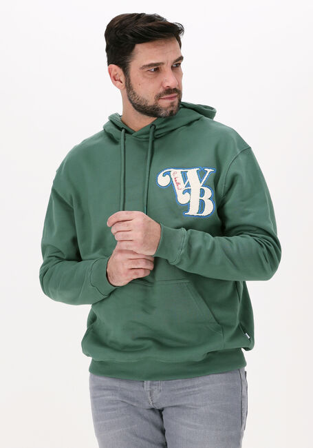 Groene WOODBIRD Sweater DASH BADGE HOODIE - large