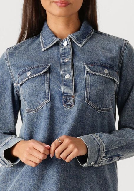 Blauwe TOMMY JEANS Mini jurk TJW PULLOVER DENIM DRESS - large