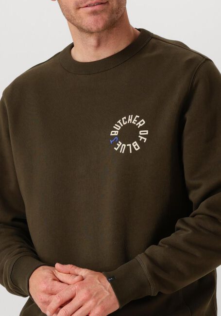 Donkergroene BUTCHER OF BLUE Sweater ARMY CIRCLE CREW - large