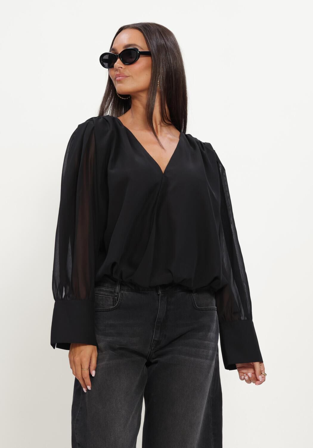 Zwarte MY ESSENTIAL WARDROBE  MWRASOLI BLOUSE - large