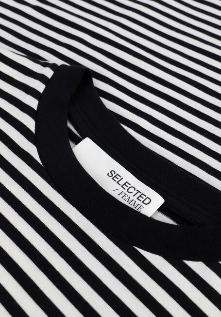 SELECTED FEMME T-shirt SLFMY PERFECT SS TEE BOX CUT-STRI B en noir - large