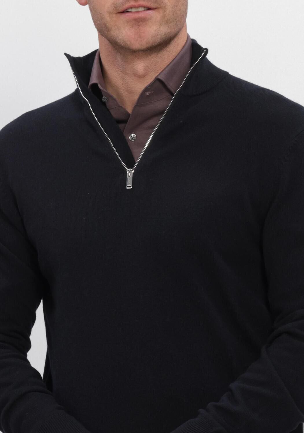 Zwarte PROFUOMO Trui NEW WOOL BLEND - large