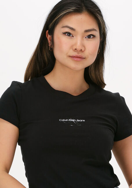 Zwarte CALVIN KLEIN T-shirt MONOGRAM LOGO SLIM TEE - large