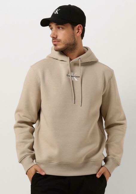 CALVIN KLEIN Chandail MONOLOGO HOODIE en taupe - large