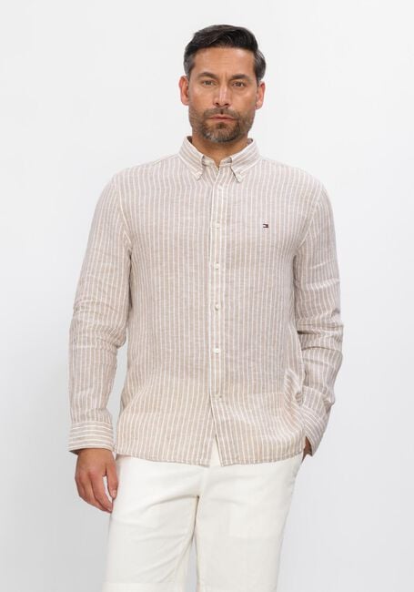 TOMMY HILFIGER Chemise d&eacute;contract&eacute; LINEN BENGAL STRIPE RF SHIRT Sable - large