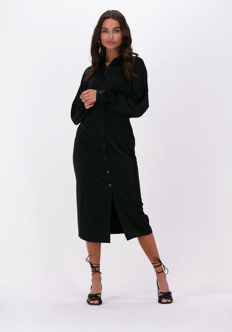 Zwarte NA-KD Midi jurk BUTTONED MIDI DRESS - large