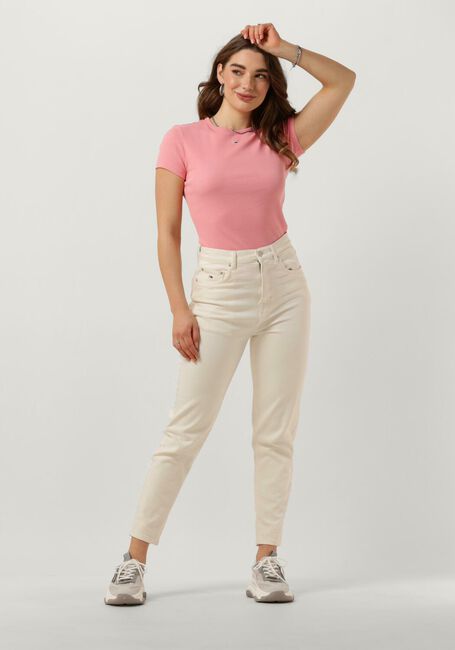 TOMMY JEANS T-shirt TJM SLIM ESSENTIAL RIB en rose - large