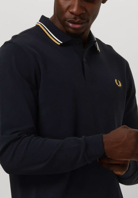 FRED PERRY Polo TWIN TIPPED FRED PERRY SHIRT LONG SLEEVE en bleu - large