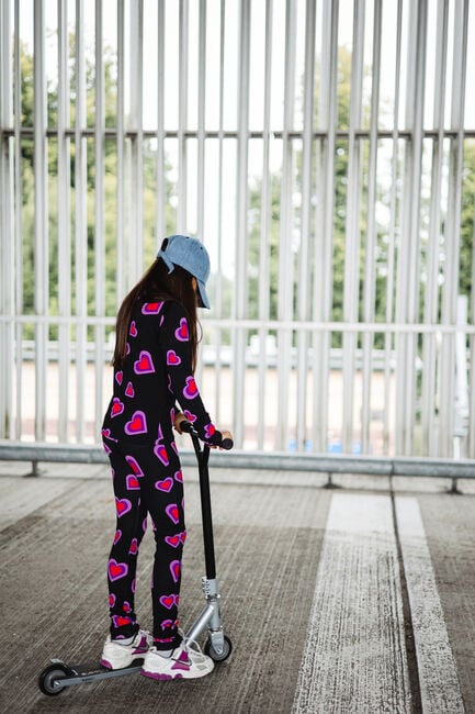 Zwarte Salty Stitch Top HEARTS LONG SLEEVE - large