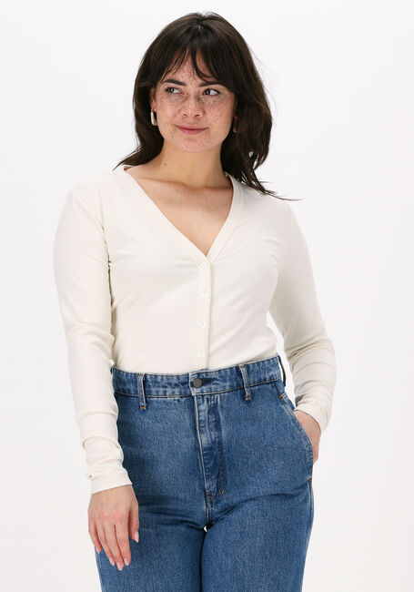 VANILIA Gilet PETITE RIB CARDI Écru - large