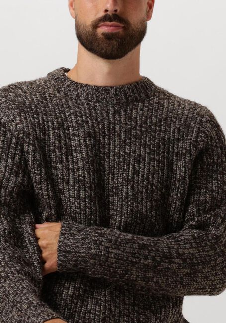 ANERKJENDT Pull AKSUNE HEAVY CREW KNIT en marron - large