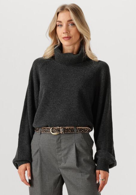 Donkergrijze GESTUZ Coltrui MANZIGZ WOOL ROLLNECK - large