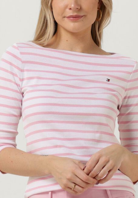 TOMMY HILFIGER T-shirt SLIM STP BOAT-NK TOP 3/4 SLV en rose - large