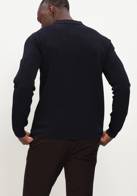 GENTI Pull POLO ZIP LS Bleu fonc&eacute; - large