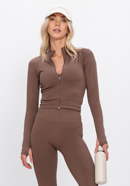 AIM'N Gilet SHAPE SEAMLESS ZIP JACKET en marron - large