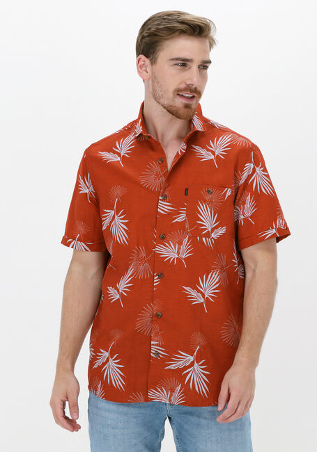 VANGUARD Chemise décontracté SHORT SLEEVE SHIRT PRINTED TENCEL COTTON LINEN en rouge - large