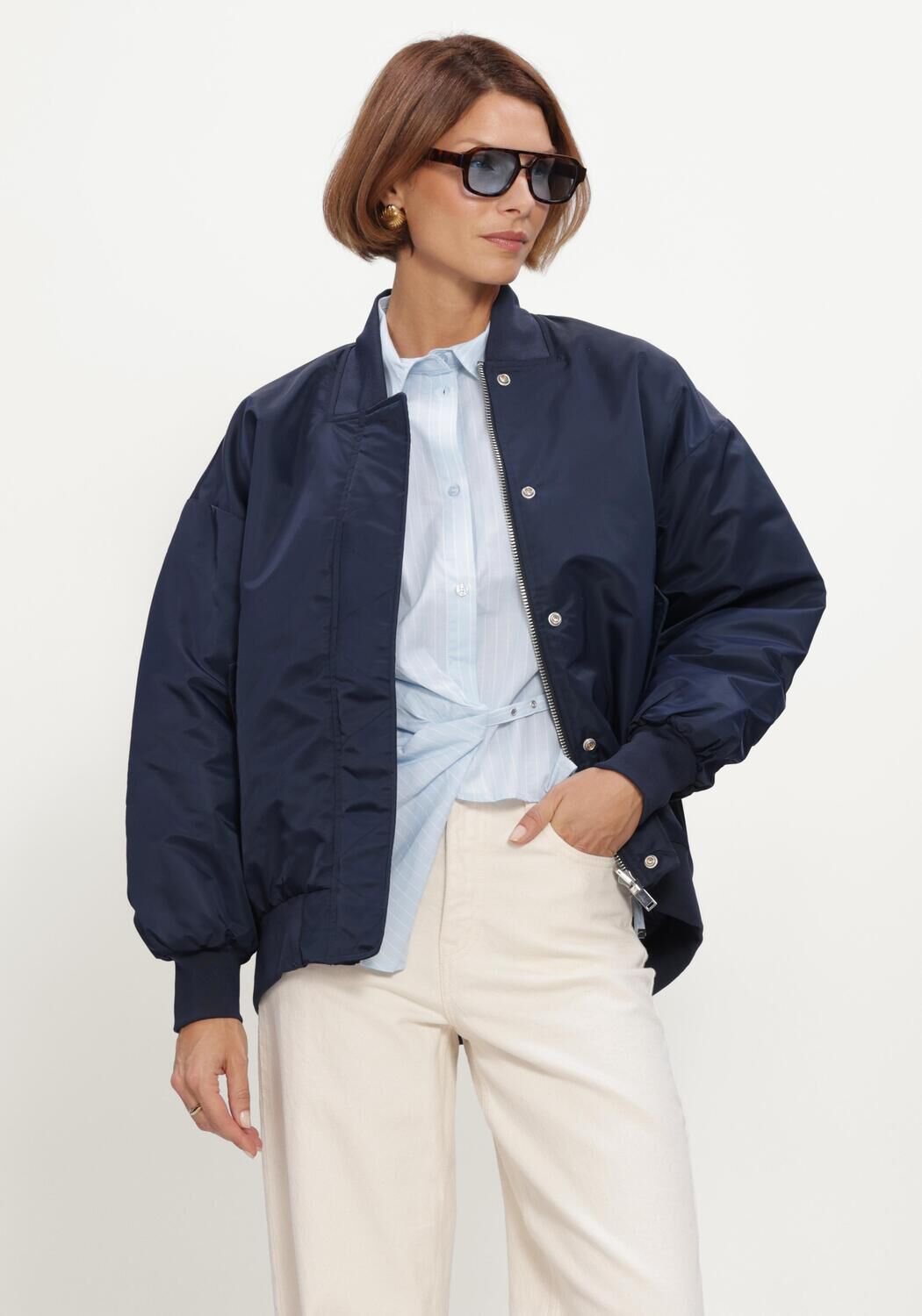 Donkerblauwe MY ESSENTIAL WARDROBE Jack HELGAMW BOMBER JACKET - large
