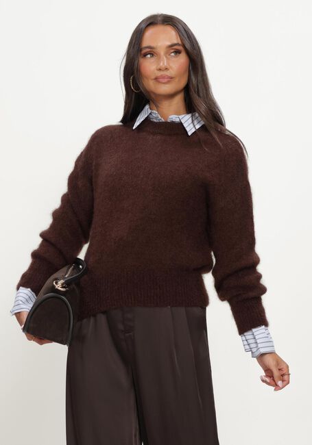 TWNS Pull SOLID LONG-SLEEVE ROUND NECK SWEATER en marron - large