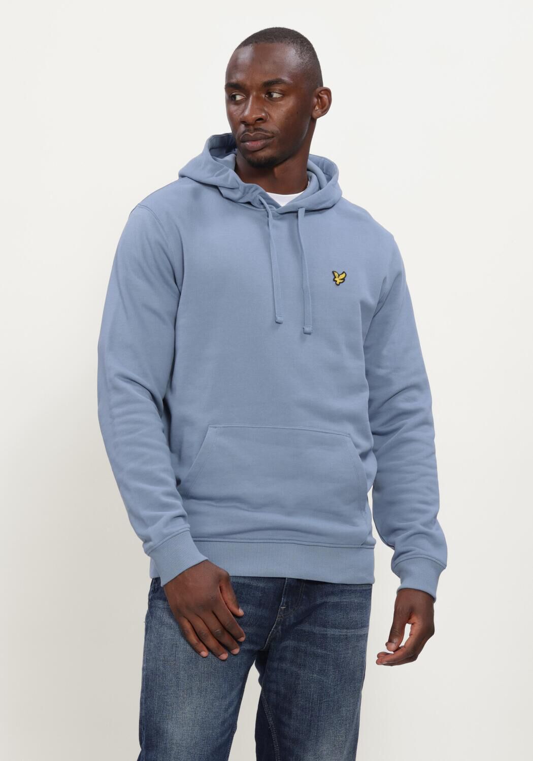 Lichtblauwe LYLE & SCOTT Sweater PULLOVER HOODIE - large