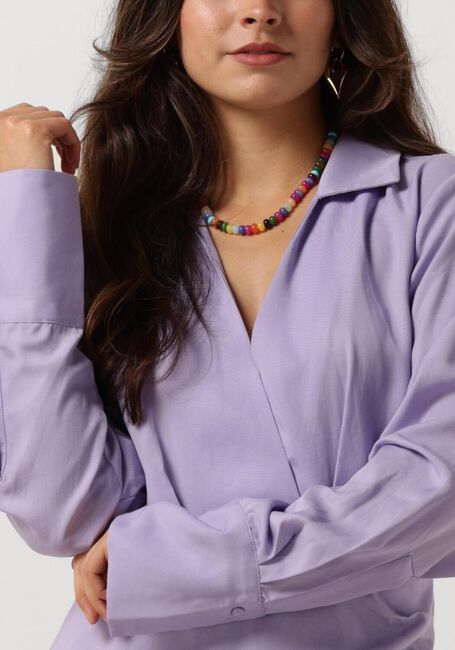 Lila COLOURFUL REBEL Mini jurk RUNA UNI FAKE WRAP DRESS - large