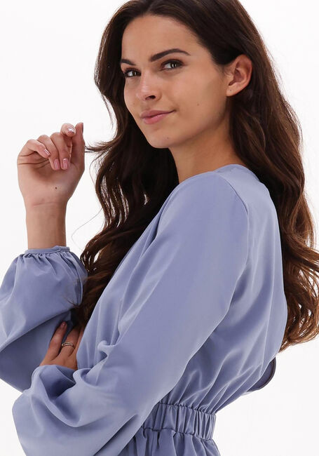 Lichtblauwe NA-KD  LONG SLEEVE FRILLED PLAYSUIT - large