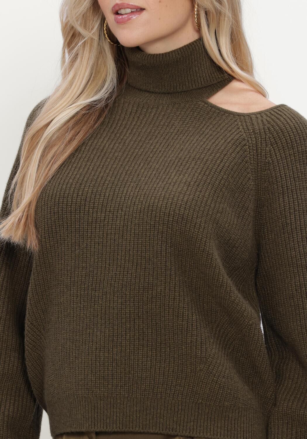 Donkergroene DANTE6 Trui MARENNA ASYMMETRICAL SWEATER - large