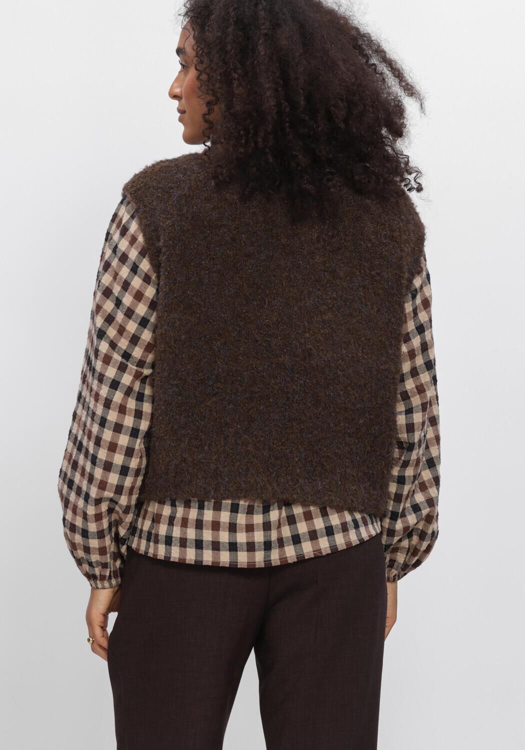 AIMEE THE LABEL Gilet LOIRAW6 WAISTCOAT en marron - large