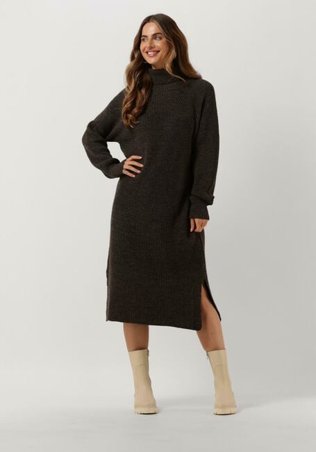 Bruine LEVETE ROOM Midi jurk LR-KALIMA 13 DRESS - large