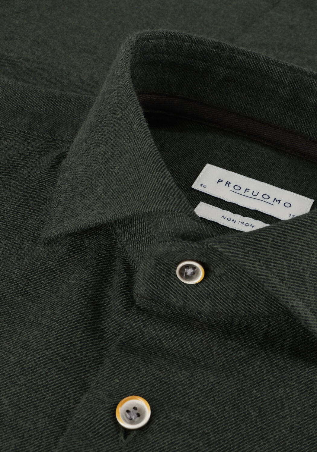 PROFUOMO Chemise d&eacute;contract&eacute; TWILL BRUSH en vert - large