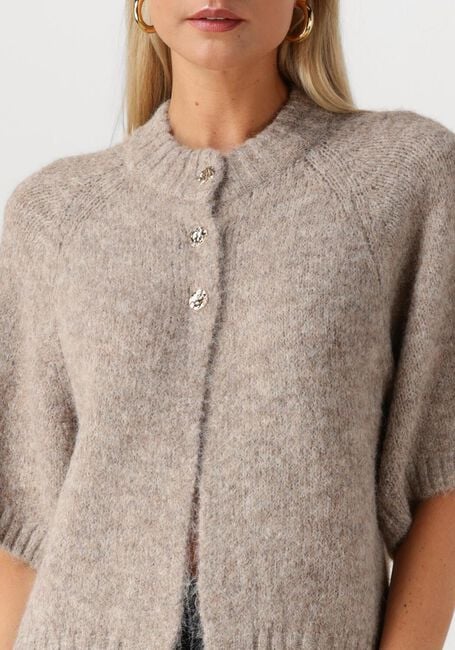 Beige NEO NOIR Vest BENUTA FLUFFY KNIT CARDIGAN - large