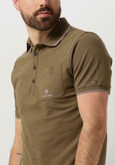 Groene CAST IRON Polo SHORT SLEEVE POLO INJECTED COTTON PIQUE - large