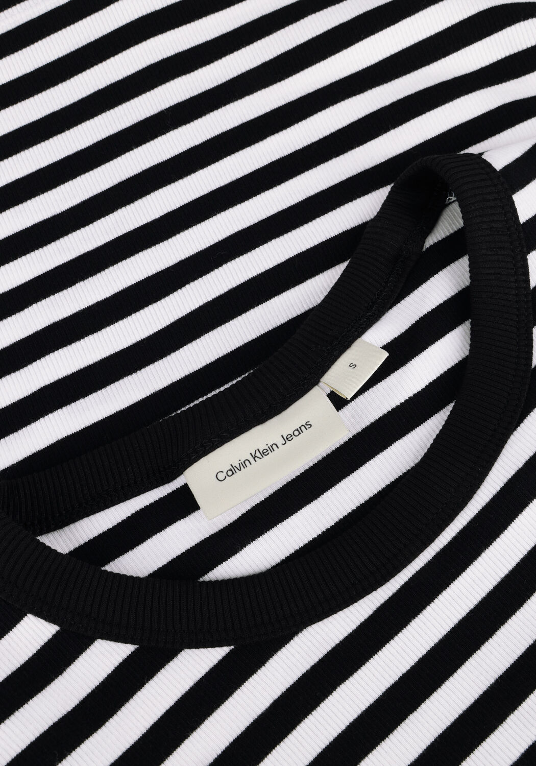 CALVIN KLEIN WOVEN LABEL RIB LONG SLEEVE Hauts & T-shirts en noir - large