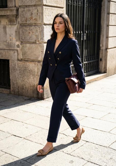 JANICE Blazer ACE Bleu fonc&eacute; - large