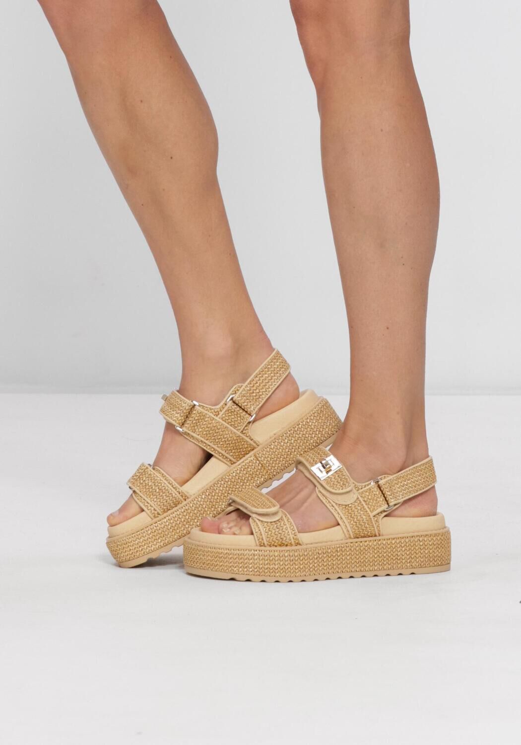 STEVE MADDEN Sandales plates BIGMONA en beige - large