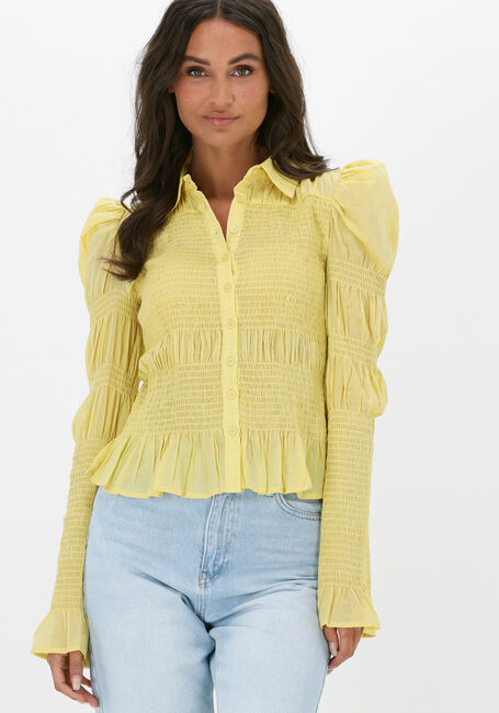 NA-KD SMOCKED FRILL BLOUSE Blouses en jaune - large