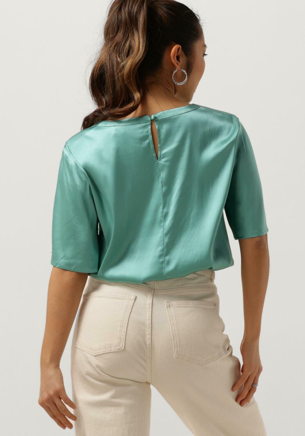 Turquoise MOS MOSH Blouse EVIE SS SATIN BLOUSE Omoda