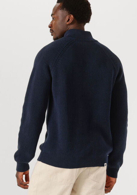 Donkerblauwe ANERKJENDT Trui AKSUNE PATENT HALF ZIP KNIT - large