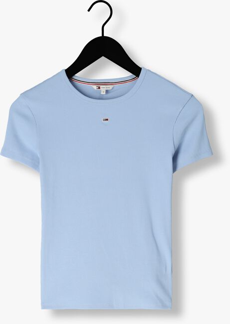 TOMMY JEANS T-shirt TJW SLIM ESSENTIAL RIB en bleu - large