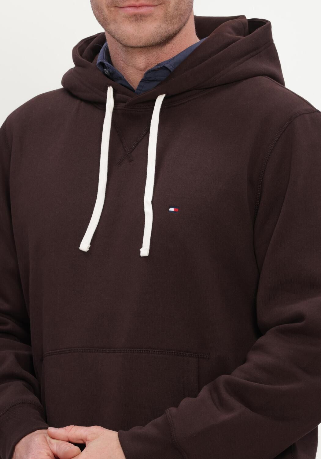TOMMY HILFIGER Chandail ESS SEASONAL FLEECE HOODY en marron - large