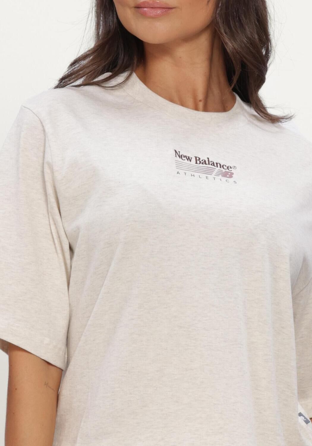 Ecru NEW BALANCE T-shirt TRACKSIDE RELAXED T-SHIRT - large
