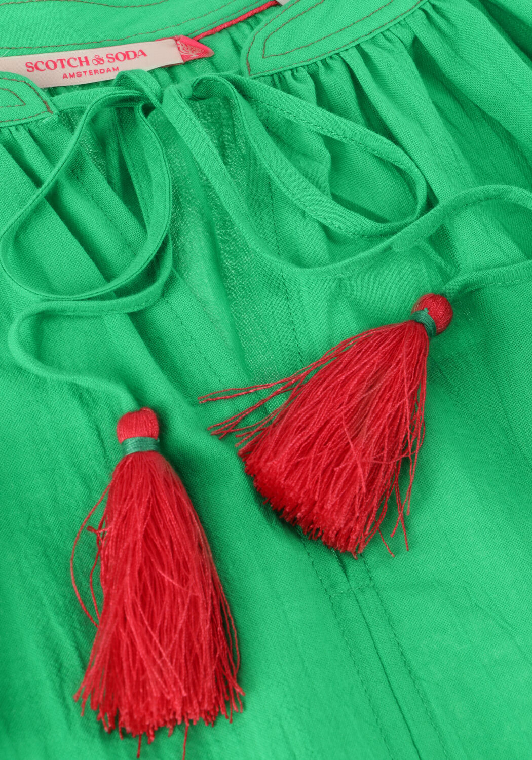 Groene SCOTCH & SODA  BALLOON SLEEVE TOP - large