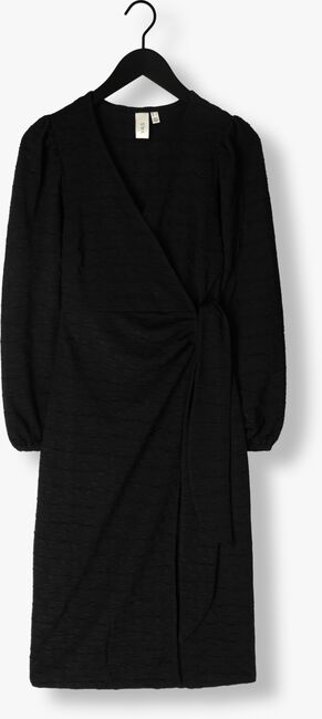 Zwarte Y.A.S. Midi jurk YASLEIDO LS WRAP MIDI DRESS - large