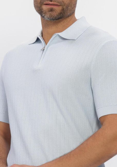 SELECTED MEN SLHCRAN SS KNIT STRUCTURE ZIP  POLO NOOS Polos & T-Shirts en bleu - large