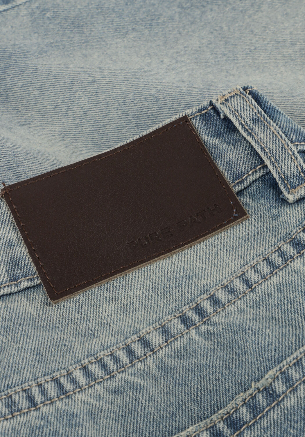 PURE PATH Pantalon courts THE OWEN REGULAR FIT DENIM SHORTS en bleu - large