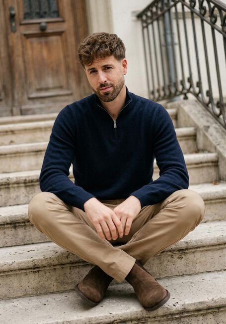 BOSS BLACK Pull HEMARLO Bleu fonc&eacute; - large